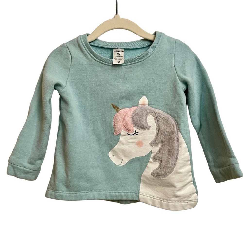 Carter's Girl Blue Unicorn Sweatshirt Pullover